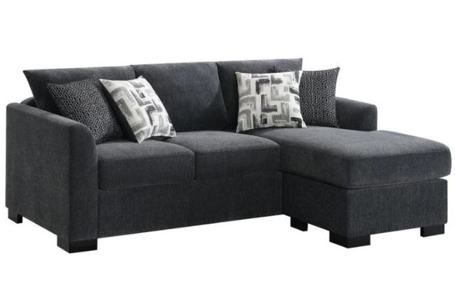 Coaster® Storey Dark Gray Upholstered Sectional Chaise Sofa-0