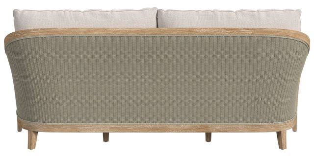 Sunset West Cambria Latte/Natural Teak/Wicker Outdoor Sofa with Canvas Canvas Cushion-3