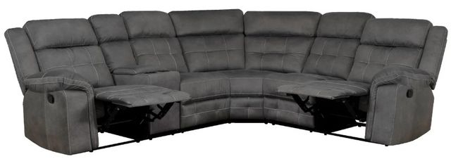 Powell® Keystone 6-Piece Gray Manual L-Shape Reclining Sectional-1