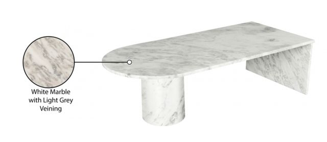Meridian Furniture Salerno White Marble Coffee Table-3