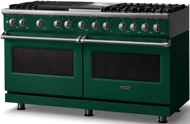 Viking® 5 Series 60" Ivy Pro Style Dual Fuel (LP) Range with Polished Chrome Trim-2