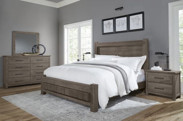 Vaughan-Bassett Dovetail Mystic Gray Queen Poster Bed-1