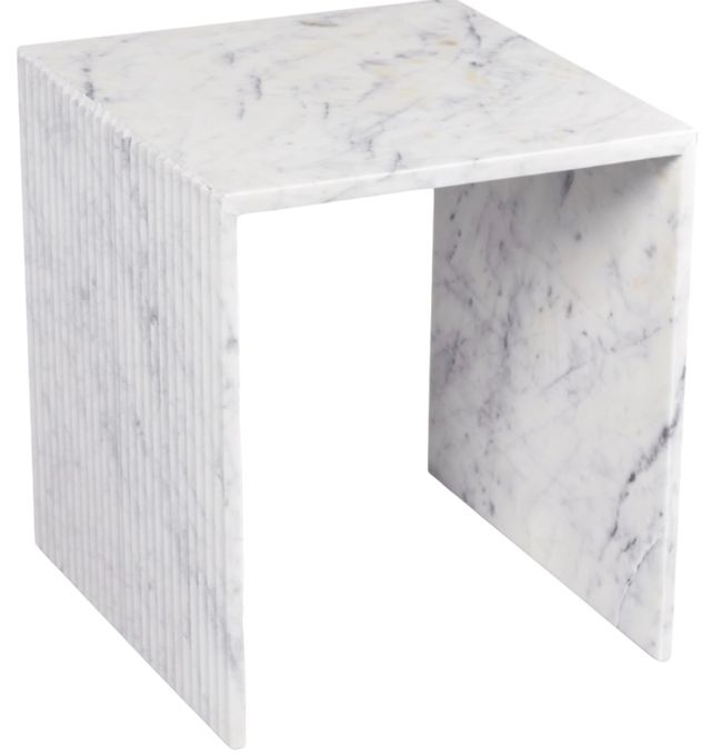 Meridian Furniture Lucca White Marble End Table-0