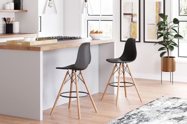 Signature Design by Ashley® Jaspeni Black/Natural Counter Bar Stool-2