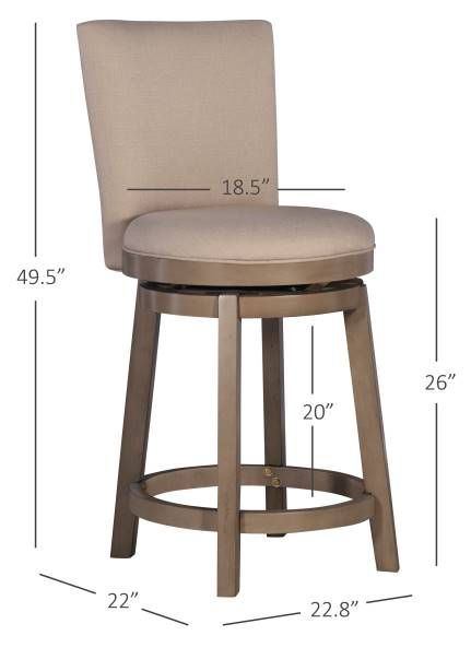 Powell® Davis Natural/Rustic Taupe Counter Stool-2