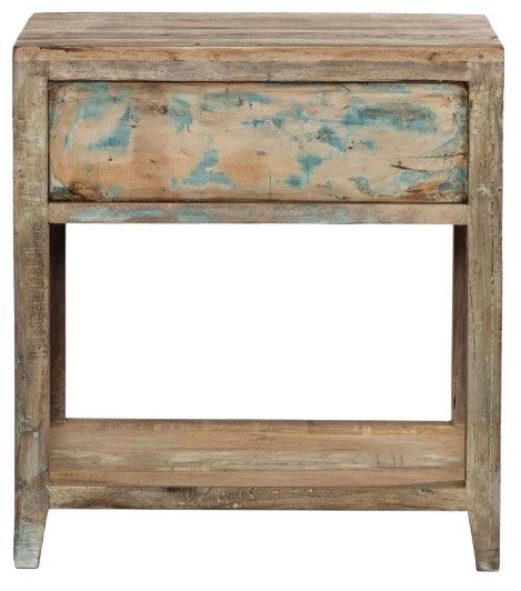 Home Trends & Design Ibiza Vintage Teal Nightstand-2