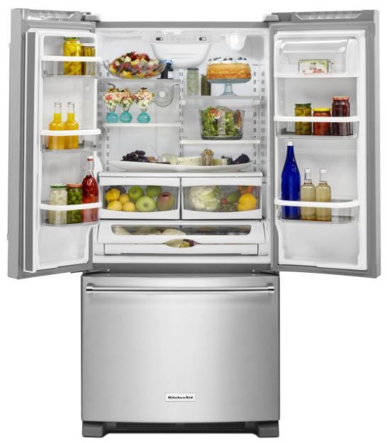 KitchenAid® 22 Cu. Ft. French Door Bottom Freezer Refrigerator-Stainless Steel-1