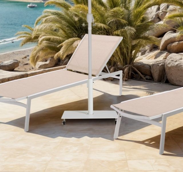 Meridian Furniture Belize White Steel Outdoor Patio Base-3