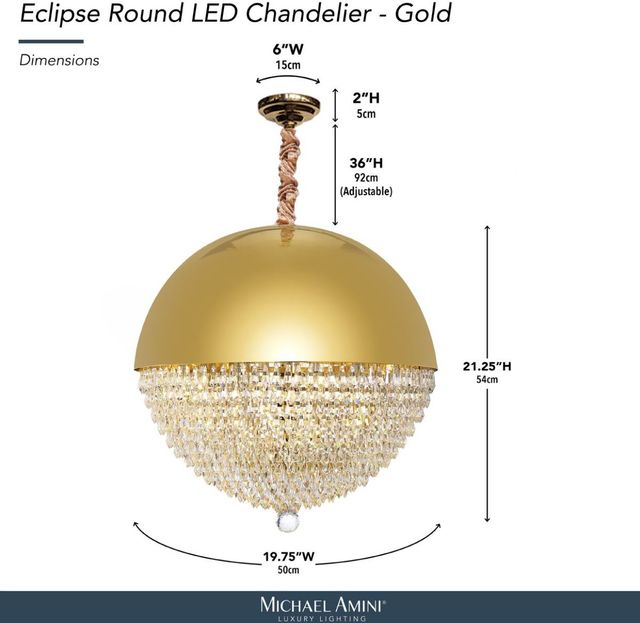 Michael Amini® Eclipse Gold Round LED Chandelier-2