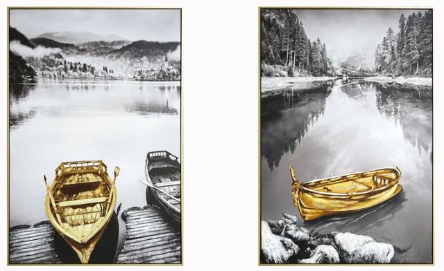 Classy Art 2-Piece Style 13 Hand Painted Textured Canvas in Frame Wall Art Set-0