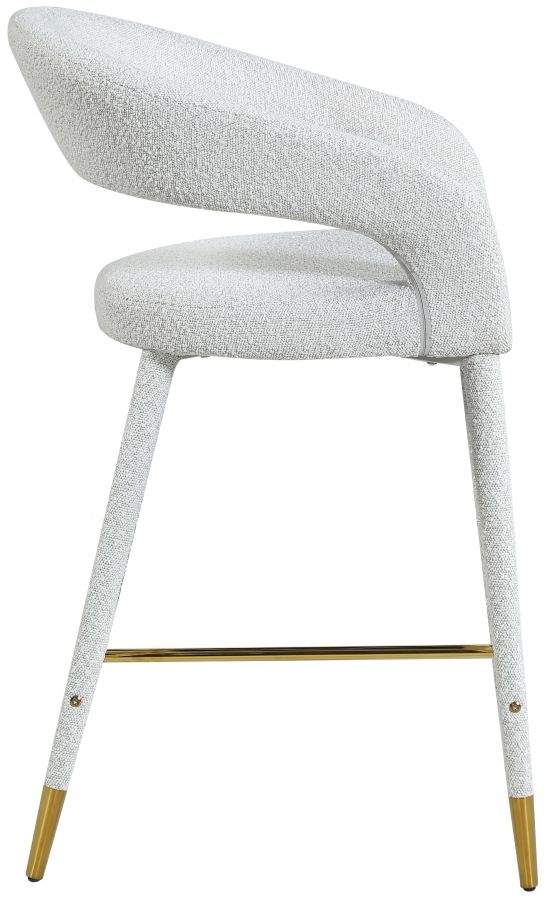 Meridian Furniture Destiny Cream Upholstered Stool-2