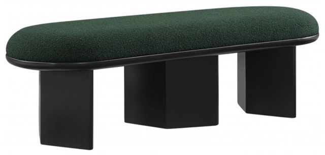 Meridian Furniture Wilshire Green/Black Upholstered Bench-0