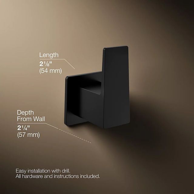 KOHLER® Honesty® Matte Black Robe Hook-4