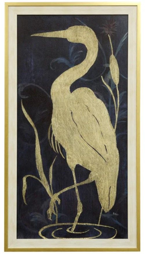 Stylecraft Cranes And Cattails II Beige/Black/Gold Wall Art-0