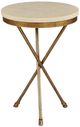 Century® Grand Tour Furniture Faux Shagreen Top Accessory Table with Bronze Base-1