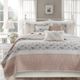 Olliix by Madison Park 6 Piece Blush Full/Queen Dawn Cotton Percale Reversible Coverlet Set-1