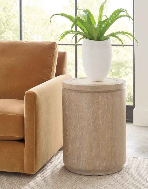 Hammary® Windover Gatner Sand Round Drum Table-1