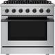 Hauslane HausPro 36" Stainless Steel Pro-Style Dual Fuel Range with Matte Black Knobs-0