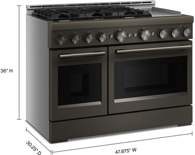 KitchenAid® 48" Black Ore 6 Burner Freestanding Pro Style Gas Range with Griddle-2