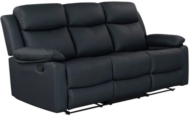 Global Furniture USA U6026 Black Manual Reclining Sofa with LED-0