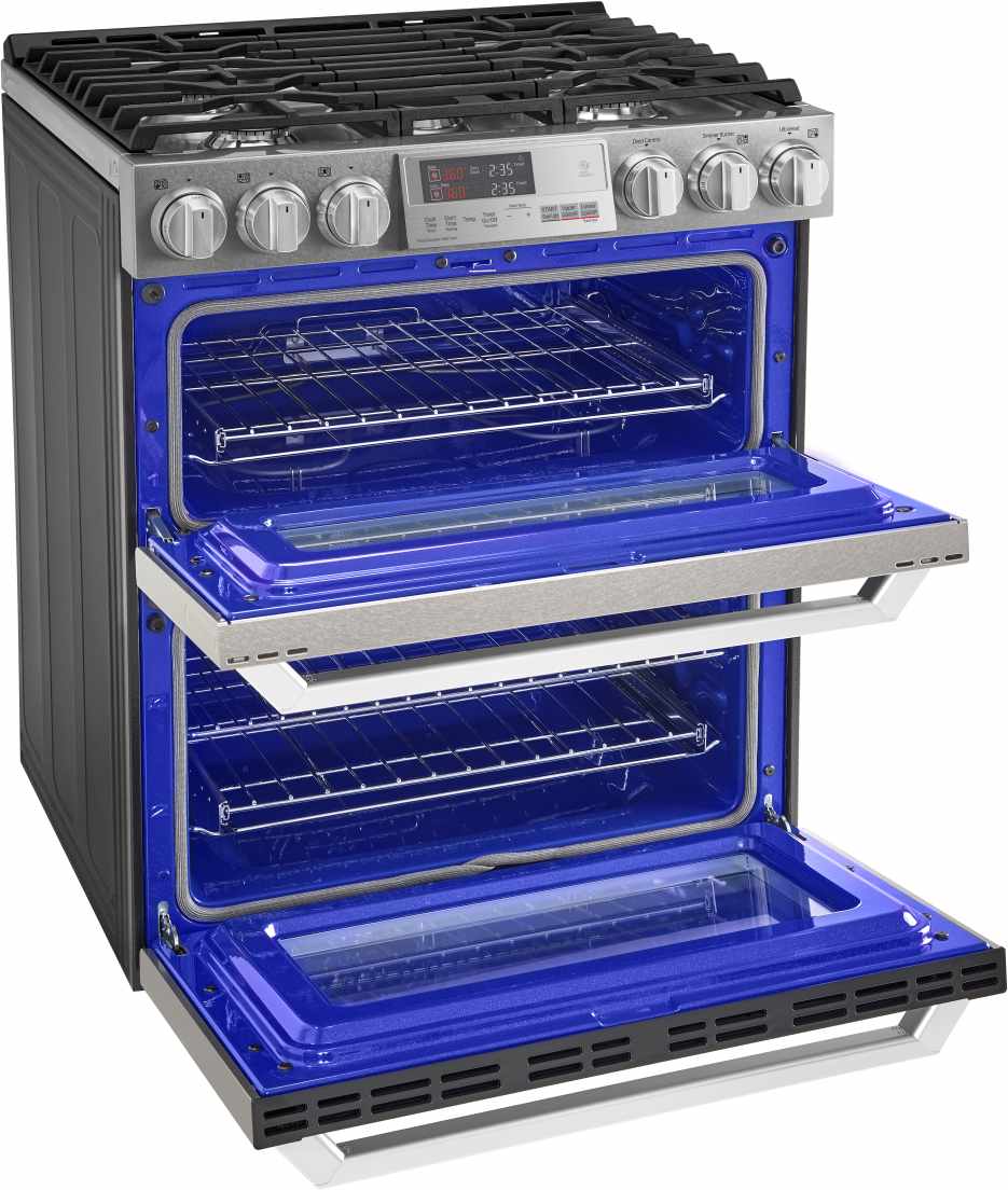 LG Signature 30" Textured Steel Slide In Dual Fuel Range - Thumbnail 4