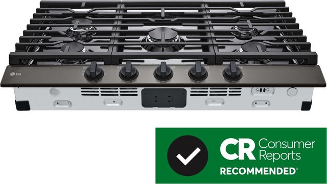 LG 36" Black Stainless Steel Gas Cooktop with UltraHeat™ Burner-2