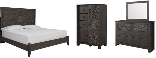 Signature Design by Ashley® Paxberry 4-Piece Black King Panel Bed Set-0
