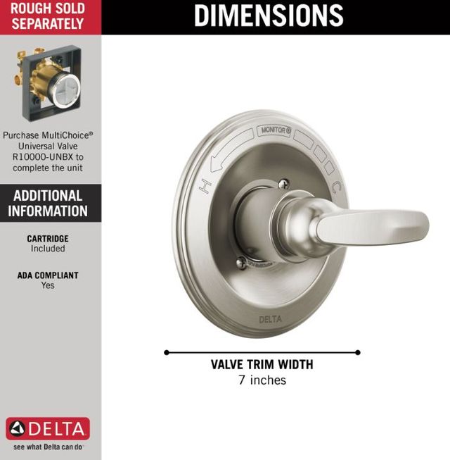 Delta Foundations® Monitor 13 Series Stainless Valve Only Trim-1