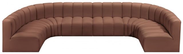 Meridian Furniture Arc 8-Piece Cognac Vegan Leather Modular Sectional-2