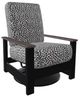 Telescope Casual Leeward Agra Classic/Black Fabric/Polymer Outdoor Cushion Swivel Hidden Rocker with Boardwalk Rustic Arms-0