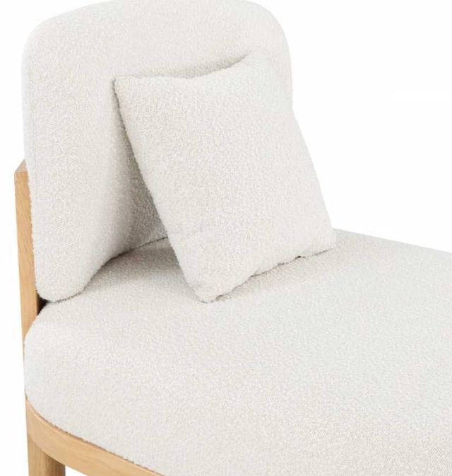 Meridian Furniture Maybourne Cream/Natural Boucle Fabric Bench-3