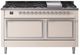 Ilve® Nostalgie II Noblesse 60'' Antique White Pro Style Dual Fuel Range with Chrome Trim-0