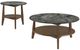 Coaster® Bradley 2-Piece Brown/Smokey Gray Coffee Table Set-0