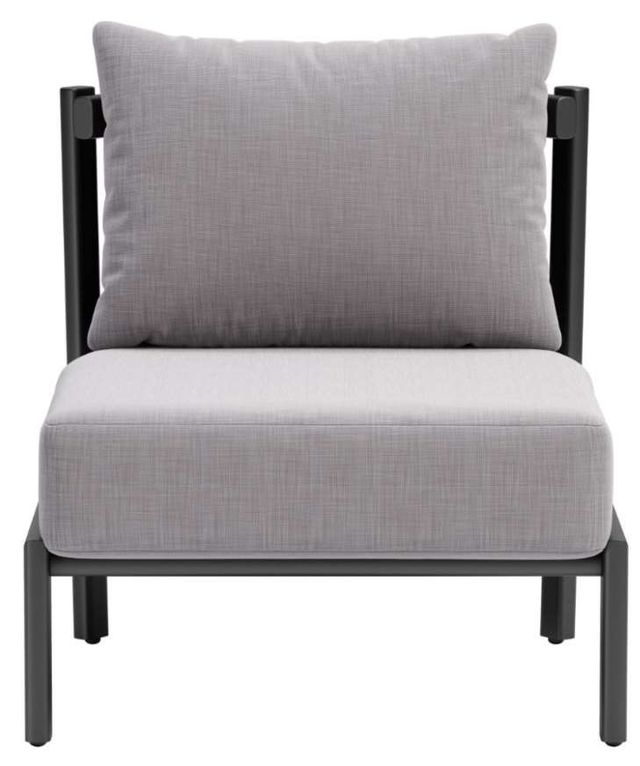 Zuo® Modern Horizon Black/Gray Aluminum Fabric Outdoor Accent Chair-1
