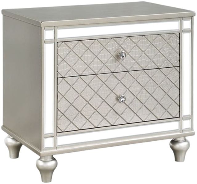 Crown Mark Cristian Champagne 2-Drawer Nightstand-0