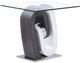Global Furniture USA T4127 Glass Top End Table with Gray/White Base-0