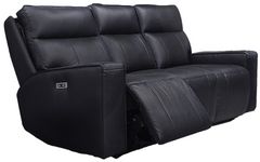 Mazin Furniture Chadwick Black Power Double Reclining Sofa with Power Headrests