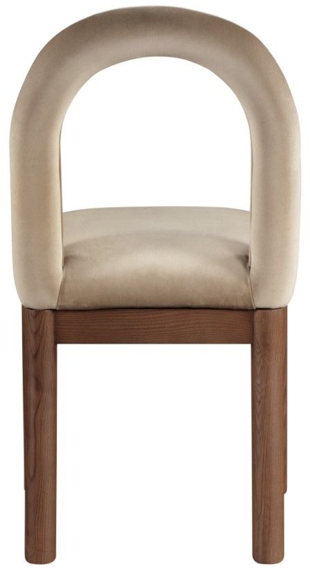 Meridian Furniture Conrad Beige/Walnut Upholstered Dining Chair-3