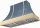 AGA Cascade 48" Stone Blue Wall Mounted Range Hood with Polished Brass Trim-0