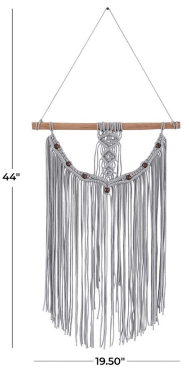 Deco Marche Gray 44” Macrame Wall Decor-3