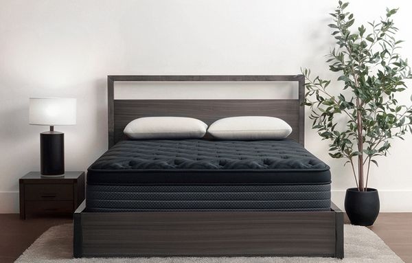 Bedding set up on floor