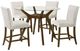 Coaster® Paxton 5-Piece Beige/Brown Round Counter Dining Table Set-0