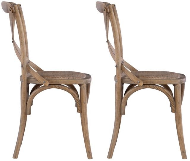 Linon Hyde 2-Piece Gray Wash Dining Side Chair Set-4