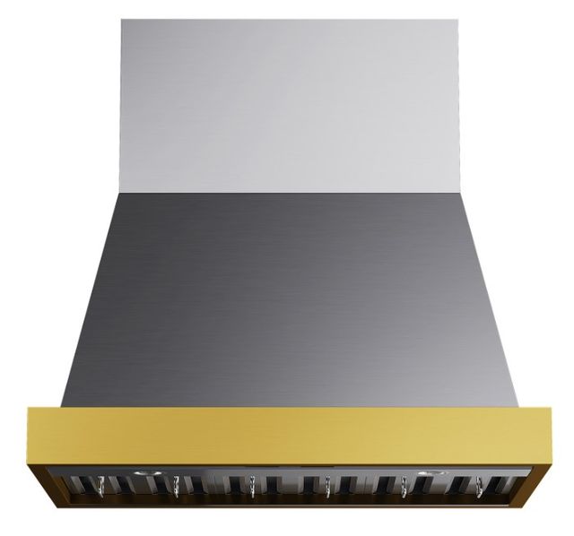 Kucht Professional 30" Stainless Steel Wall Mounted Range Hood with Gold Accents-1