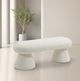 Meridian Furniture Drum Cream Faux Shearling Teddy Fabric Upholstered Bench-4