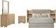 Coaster® Arielle 4-Piece Light Oak/Light Tan Queen Panel Bedroom Set-0