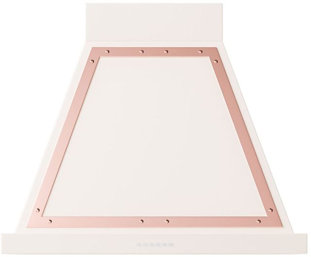 Ilve® Nostalgie II Noblesse 30" Antique White Wall Mounted Range Hood with Copper Trim-0