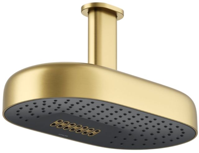 KOHLER® Statement® Vibrant Brushed Moderne Brass 1.75 GPM Oblong 14" 2-Function Rainhead-0