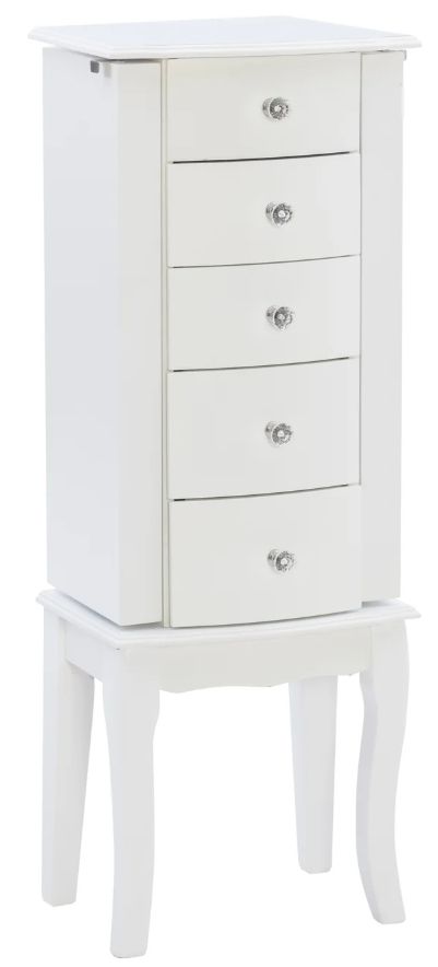 Powell® Jasmine White Jewelry Armoire-0