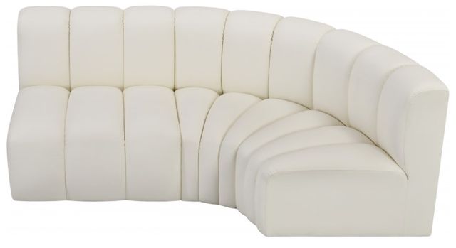 Meridian Furniture Arc 3-Piece Cream Leather Modular Sectional-2